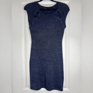 Express Navy Shimmer Bodycon Dress Size S